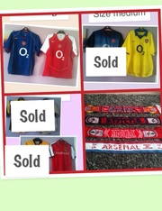 Arsenal shirts and scarfs 